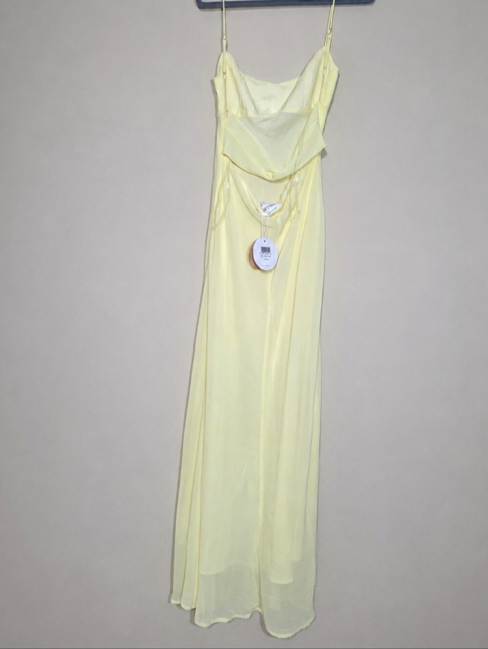 Selfie Leslie NWT Nerida Lemon Twist Back Maxi Dress Size L - Picture 3 of 7
